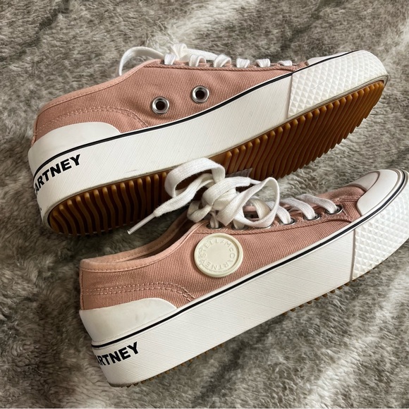 Stella McCartney size 6 pink and white low top sneaker super cute - Picture 8 of 14